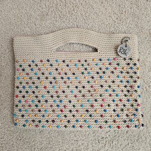 The Sak Beaded Handbag Crochet Wood Beads Boho